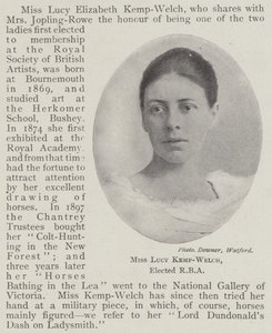 Miss Lucy Kemp-Welch, gewählt zur RBA