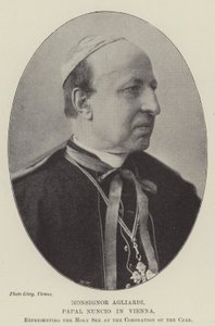 Monsignore Agliardi, päpstlicher Nuntius in Wien, Vertreter des Heiligen Stuhls bei der Krönung des Zaren von English Photographer