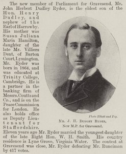 Mr. J. H. Dudley Ryder, neuer Abgeordneter für Gravesend von English Photographer