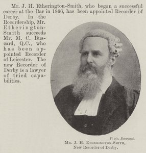 Mr. J. H. Etherington-Smith, neuer Recorder von Derby von English Photographer