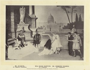 Mr Scarth als Appius Claudius. Miss Kate Clinton als Virginia. Mr Edmund Tearle als Virginius von English Photographer