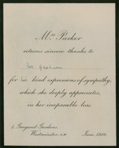 Mrs Parker bedankt sich herzlich bei Mr Graham von English Photographer