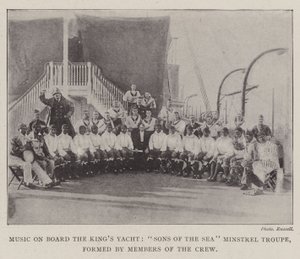 Musik an Bord der königlichen Yacht, Söhne der See-Minstral-Truppe, gebildet von Mitgliedern der Besatzung von English Photographer