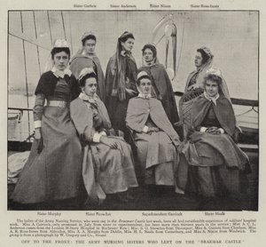 Ab an die Front, die Armee-Krankenschwestern, die auf der Braemar Castle abreisten von English Photographer