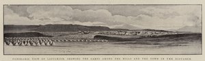 Panoramablick auf Ladysmith, die Lager in den Hügeln und die Stadt in der Ferne von English Photographer