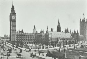 Parliament Square, Westminster LB: Blick nach Osten zu Big Ben und Houses of Parliament, 1895