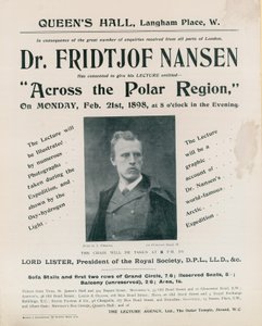 Programm für Dr. Fridtjof Nansen Vortrag, Über die Polarregion von English Photographer