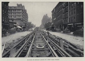 Verlegen von Leitungen in einer Straße in New York von English Photographer