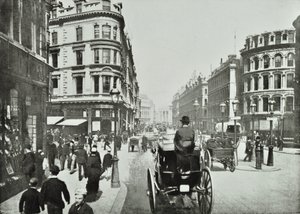 Queen Victoria Street, Blick nach Osten von Queen Street, City of London, 1890 von English Photographer