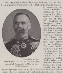 Konteradmiral A K Bickford, CMG, zum Oberbefehlshaber der Pazifikstation ernannt von English Photographer