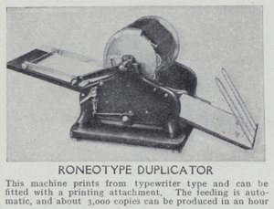 Roneotyp-Duplikator von English Photographer