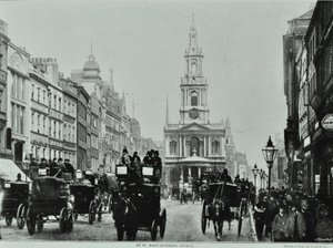 Saint Mary-le-Strand, Strand, Westminster LB: Blick nach Osten zu Saint Mary-le-Strand, 1895 von English Photographer