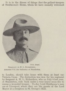 Sergeant A H L Richardson, mit dem Victoria-Kreuz für Tapferkeit in Standerton ausgezeichnet