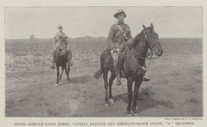 South African Light Horse, Captain Balfour und Sergeant-Major Lilley, A Squadron von English Photographer