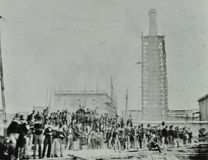 Southern Outfall Sewer, Crossness: Würdenträger vor Ort, 1865 von English Photographer