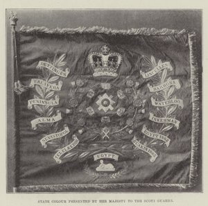 Staatsfarbe, präsentiert von Ihrer Majestät an die Scots Guards