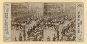 Stereoskopischer Druck des Diamantjubiläums von Königin Victoria, 28. Juni 1897 von English Photographer