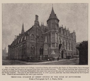 Technische Hochschule in Derby, eröffnet vom Herzog von Devonshire von English Photographer