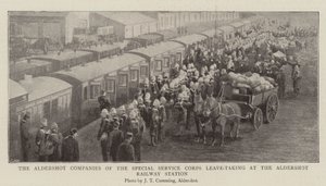 Die Aldershot-Kompanien des Sonderdienstkorps, Abschied am Bahnhof von Aldershot von English Photographer