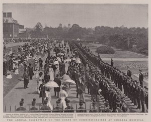 Die jährliche Inspektion des Corps der Kommissionäre im Chelsea Hospital von English Photographer