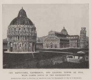 Das Baptisterium, die Kathedrale und der Schiefe Turm von Pisa, mit dem Campo Santo im Hintergrund von English Photographer