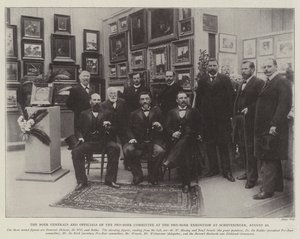 Die Buren-Generäle und Beamte des Pro-Buren-Komitees auf der Pro-Buren-Ausstellung in Scheveningen, 20. August von English Photographer