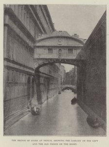 Die Seufzerbrücke in Venedig, links die Bibliothek und rechts das alte Gefängnis von English Photographer