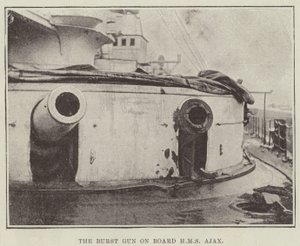 Die explodierte Kanone an Bord der HMS Ajax von English Photographer