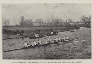 Die Cambridge-Crew übt für das Oxford-Cambridge-Bootsrennen