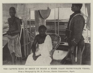 Der gefangene König von Benin an Bord eines Niger-Küsten-Schutzschiffs