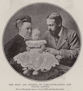 Der Herzog und die Herzogin von Sachsen-Coburg-Gotha und Prinz Alfred von English Photographer