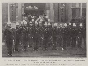 Der Besuch des Herzogs von York in Australien, das 1. Middlesex Rifle Volunteers Detachment der königlichen Leibgarde von English Photographer