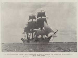 Das deutsche Schulschiff Moltke, vom Kaiser entsandt, um in Devonport anwesend zu sein, wenn der König den Grundstein der Marineakademie legt von English Photographer