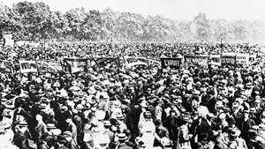 Die große Demonstration für Frauenwahlrecht im Hyde Park, Sonntag, 12. Juni 1908