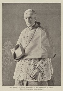 Der verstorbene Kardinal Manning in seinen Kardinalsroben von English Photographer