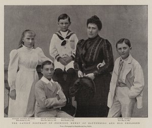Das neueste Porträt von Prinzessin Henry von Battenberg und ihren Kindern von English Photographer