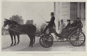 Die neuesten Porträts von Mr und Mrs Gladstone, kurz vor ihrer täglichen Fahrt vom Chateau Thorenc, Cannes von English Photographer