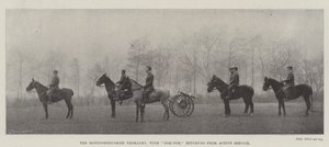 Die Montgomeryshire Yeomanry, mit Pom-Pom, von aktivem Dienst zurückgekehrt von English Photographer