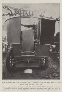 Das Auto im Krieg, ein gepanzertes Automobil mit Hotchkiss-Kanone von English Photographer