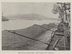 Die Marine-Manöver, die Torpedonetz-Verteidigung von English Photographer