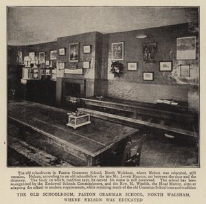 Das alte Klassenzimmer, Paston Grammar School, North Walsham, wo Nelson ausgebildet wurde von English Photographer
