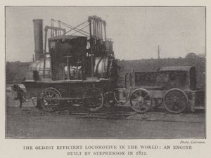 Die älteste effiziente Lokomotive der Welt, eine von Stephenson 1822 gebaute Lokomotive von English Photographer