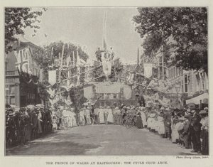 Der Prinz von Wales in Eastbourne, der Bogen des Fahrradclubs von English Photographer