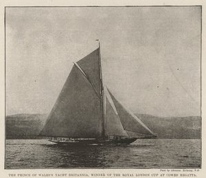 Die Yacht Britannia des Prinzen von Wales, Gewinner des Royal London Cup bei der Cowes Regatta