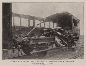 Der Eisenbahnunfall in March, einer der Waggons