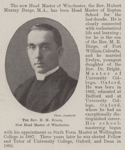 Der Reverend H M Burge, neuer Schulleiter von Winchester von English Photographer