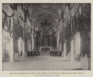 Die königliche Hochzeit in Coburg, das Innere der Kapelle für die Hochzeit arrangiert von English Photographer