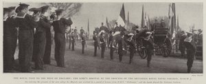 Der königliche Besuch im Westen Englands, die Ankunft des Königs auf dem Gelände des Britannia Royal Naval College, 7. März