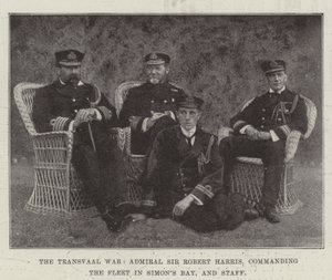 Der Transvaal-Krieg, Admiral Sir Robert Harris, Kommandant der Flotte in Simons Bay, und Stab von English Photographer