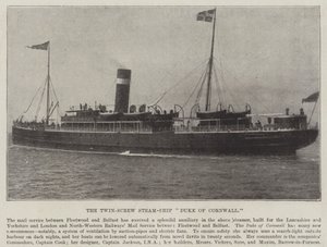 Das Doppelschrauben-Dampfschiff Duke of Cornwall von English Photographer